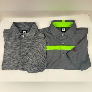 FootJoy men’s golf polos gray, light gray green stripe size XL and large